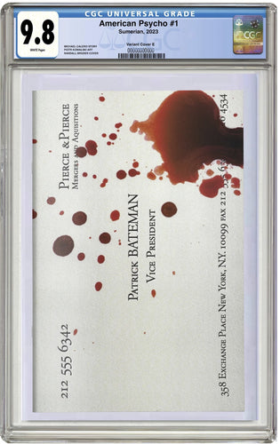 Now in Stock! CGC 9.8 American Psycho #1 (Business Card) 1:10 Ratio