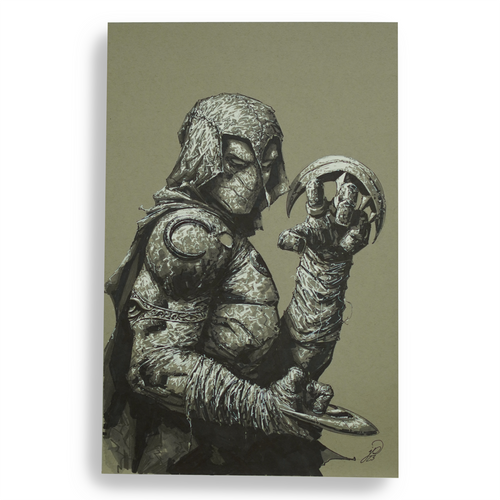 Moon Knight sketchbook cover- Johnny Desjardins Original Art