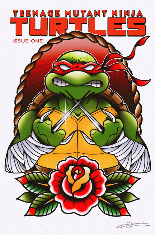 TMNT #1 (2024) Davis Rider American Tattoo Flash trade dress variant